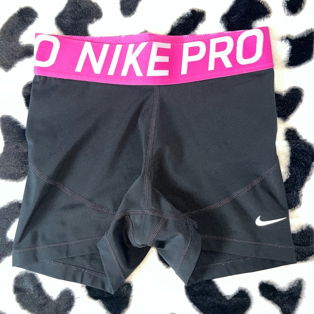 Nike Pro Black and Pink Shorts